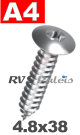 4,8x38mm / per stuk - plaatschroef  TX A4