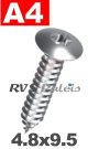 4,8x9,5mm / per stuk - plaatschroef  TX A4