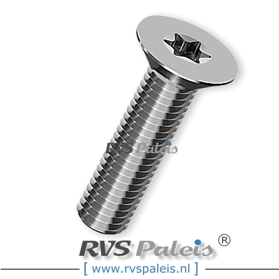 m6x25mm / verp. 200 st. - verzonken schroef TX A4