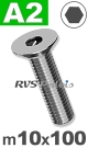 m10x100mm / per stuk - verzonken schroef A2