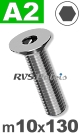 m10x130mm / per stuk - verzonken schroef A2