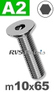 m10x65mm / per stuk - verzonken schroef A2