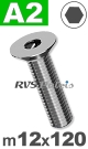 m12x120mm / per stuk - verzonken schroef A2