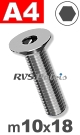m10x18mm / per stuk - verzonken schroef A4