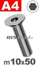 m10x50mm / per stuk - verzonken schroef A4