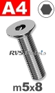 m5x8mm / per stuk - verzonken schroef A4