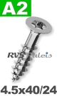 4,5x40mm / per stuk - spaanplaatschroef TX   A2