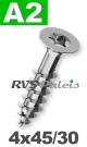 4x45mm / per stuk - spaanplaatschroef TX   A2
