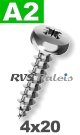 4x20mm / per stuk - spaanplaatschroef PZ   A2