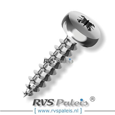 4x16mm / verp. 500 st. - spaanplaatschroef PZ   A2