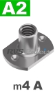 m4 / per stuk - aanlasmoer met 2 laspunten onder A2