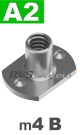 m4 / per stuk - aanlasmoer met 2 laspunten boven A2