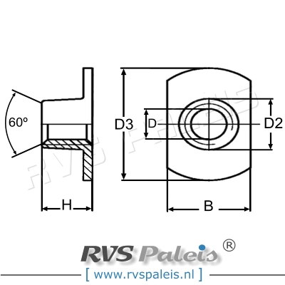 m8 / per stuk - aanlasmoer A2