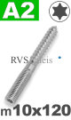 m10x120mm / per stuk - stokschroef TX A4