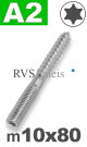 m10x80mm / per stuk - stokschroef TX A2
