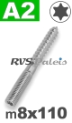 m8x110mm / per stuk - stokschroef TX A2