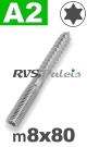 m8x80mm / per stuk - stokschroef TX A2