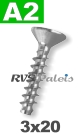 3x20mm / per stuk - plaatschroef voor thermoplast H A2