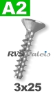 3x25mm / per stuk - plaatschroef voor thermoplast H A2