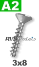 3x8mm / per stuk - plaatschroef voor thermoplast H A2