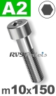 m10x150mm / per stuk - cilinderkopschroef A2