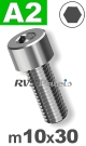 m10x30mm / per stuk - cilinderkopschroef A2