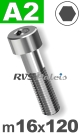 m16x120mm / per stuk - cilinderkopschroef A2