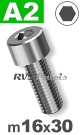 m16x30mm / per stuk - cilinderkopschroef A2