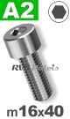 m16x40mm / per stuk - cilinderkopschroef A2