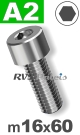 m16x60mm / per stuk - cilinderkopschroef A2