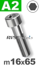m16x65mm / per stuk - cilinderkopschroef A2
