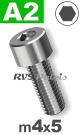 m4x5mm / per stuk - cilinderkopschroef A2