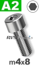 m4x8mm / per stuk - cilinderkopschroef A2