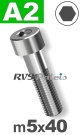 m5x40mm / per stuk - cilinderkopschroef A2