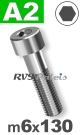 m6x130mm / per stuk - cilinderkopschroef A2