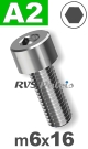 m6x16mm / per stuk - cilinderkopschroef A2