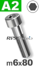 m6x80mm / per stuk - cilinderkopschroef A2