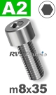 m8x35mm / per stuk - cilinderkopschroef A2