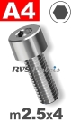 m2,5x4mm / per stuk - cilinderkopschroef A4