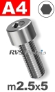 m2,5x5mm / per stuk - cilinderkopschroef A4