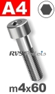 m4x60mm / per stuk - cilinderkopschroef A4