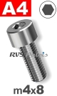 m4x8mm / per stuk - cilinderkopschroef A4