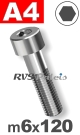 m6x120mm / per stuk - cilinderkopschroef A4