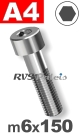m6x150mm / per stuk - cilinderkopschroef A4