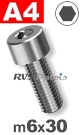 m6x30mm / per stuk - cilinderkopschroef A4