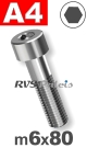 m6x80mm / per stuk - cilinderkopschroef A4