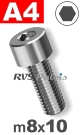 m8x10mm / per stuk - cilinderkopschroef A4