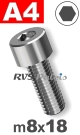 m8x18mm / per stuk - cilinderkopschroef A4