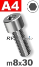 m8x30mm / per stuk - cilinderkopschroef A4