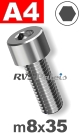 m8x35mm / per stuk - cilinderkopschroef A4
